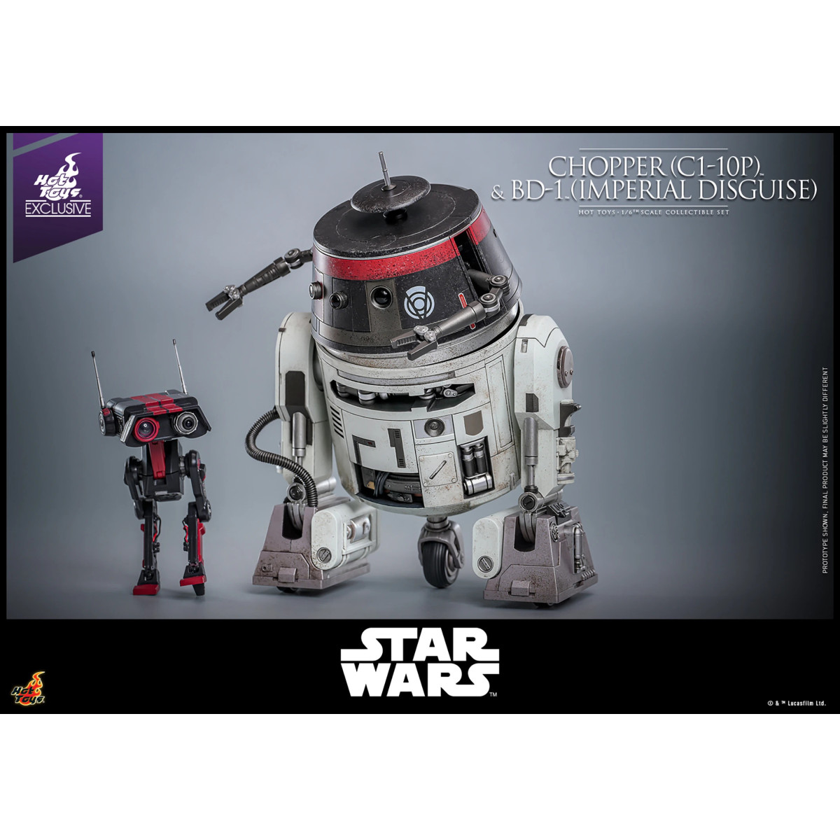 Hot Toys Star Wars - Chopper (C1-10P) & BD-1 (Imperial Disguise) - Rebels Hot Toys Exclusive