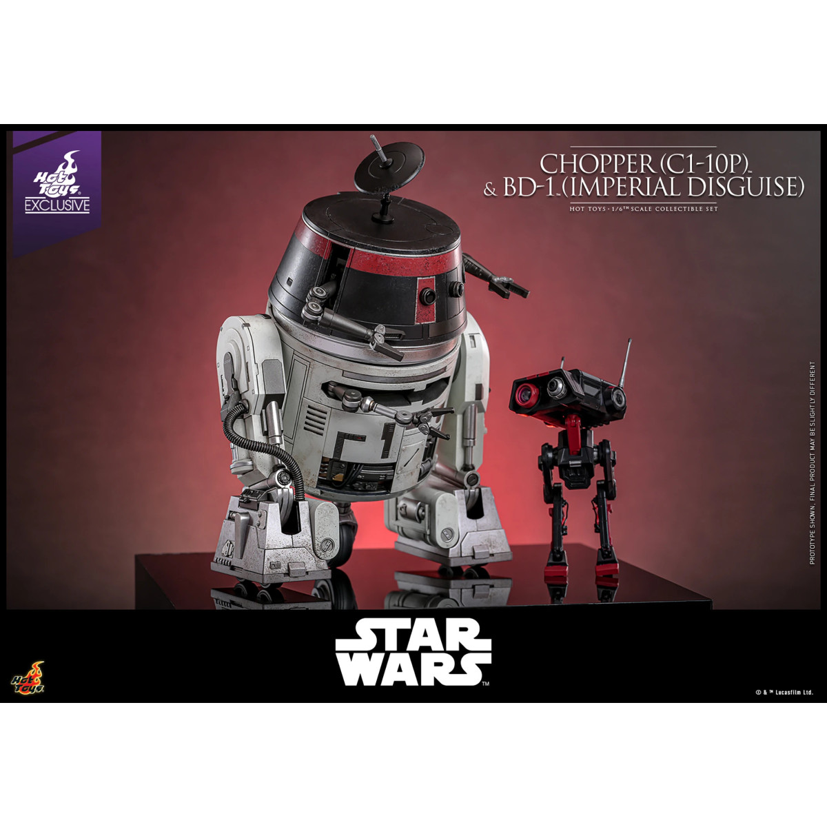 Hot Toys Star Wars - Chopper (C1-10P) & BD-1 (Imperial Disguise) - Rebels Hot Toys Exclusive
