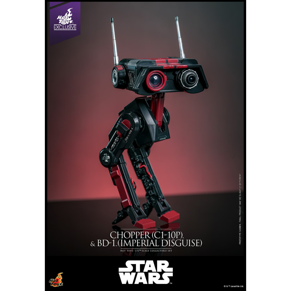 Hot Toys Star Wars - Chopper (C1-10P) & BD-1 (Imperial Disguise) - Rebels Hot Toys Exclusive