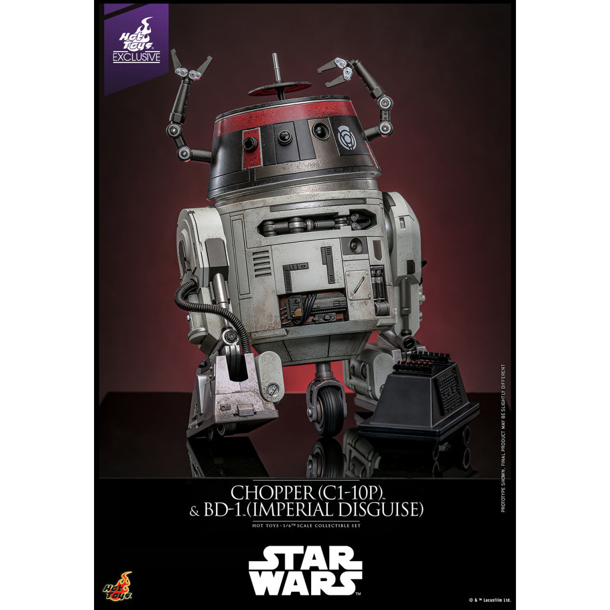 Hot Toys Star Wars - Chopper (C1-10P) & BD-1 (Imperial Disguise) - Rebels Hot Toys Exclusive