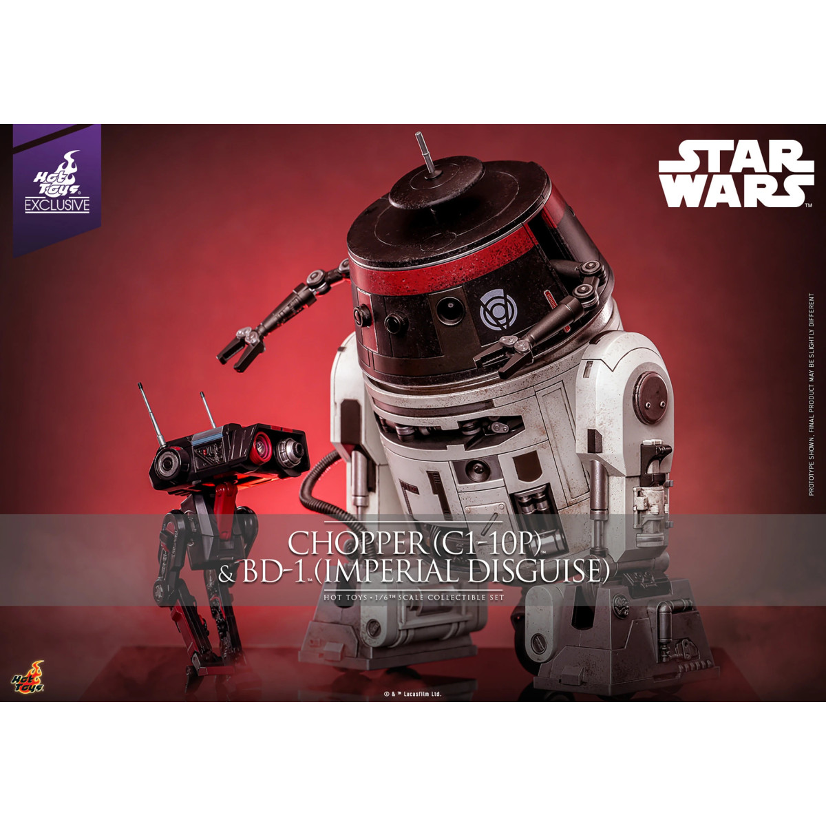 Hot Toys Star Wars - Chopper (C1-10P) & BD-1 (Imperial Disguise) - Rebels Hot Toys Exclusive