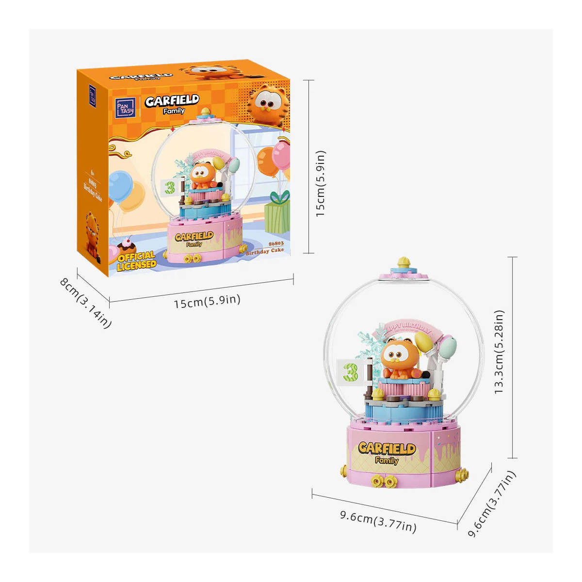 Pantasy - Garfield Crystal Ball Series - Garfield Birthday Cake (set a construire)