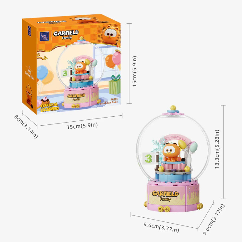 Pantasy - Garfield Crystal Ball Series - Garfield Birthday Cake (set a construire)
