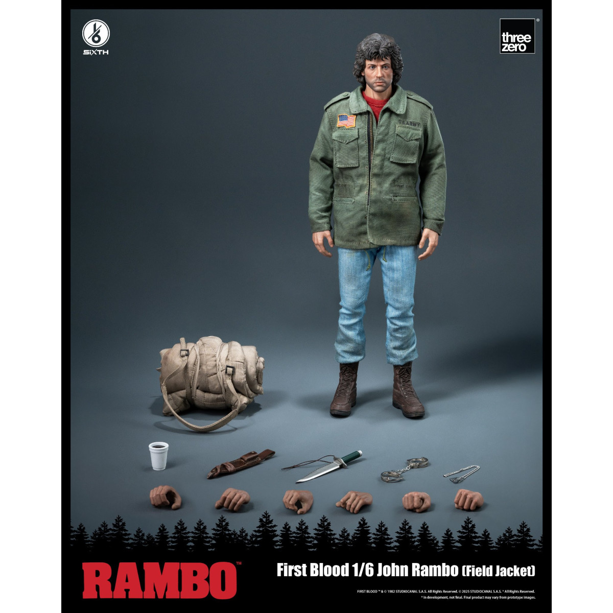 Three Zero - Rambo I - Action figure 1/6 - John Rambo Field Jacket - 30cm