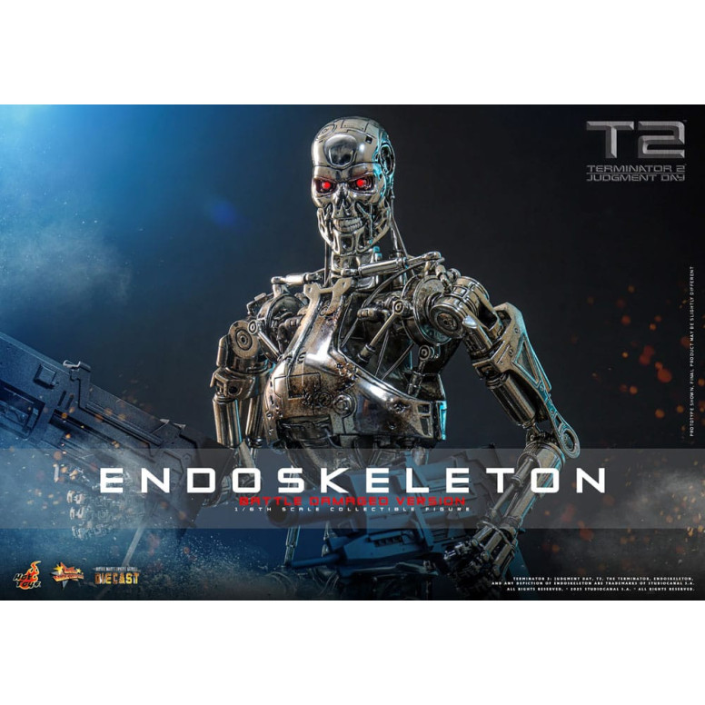 Hot Toys - Terminator 2: Judgment Day MMS 1/6 - Endoskeleton (Battle Damaged Version) Die cast MMS840D77