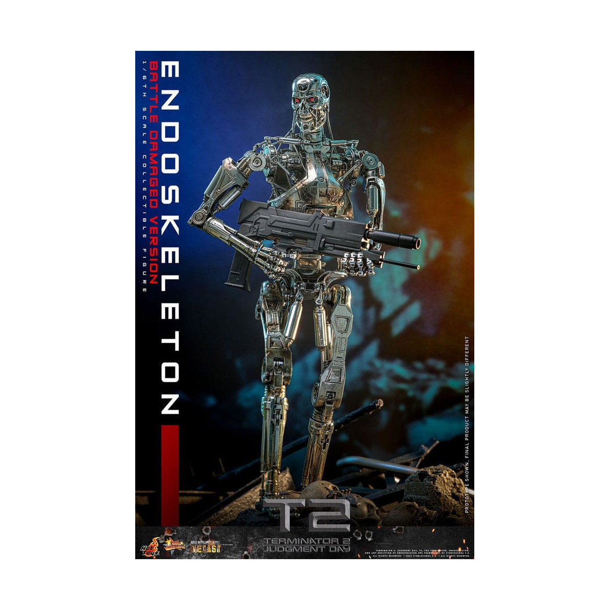 Hot Toys - Terminator 2: Judgment Day MMS 1/6 - Endoskeleton (Battle Damaged Version) Die cast MMS840D77