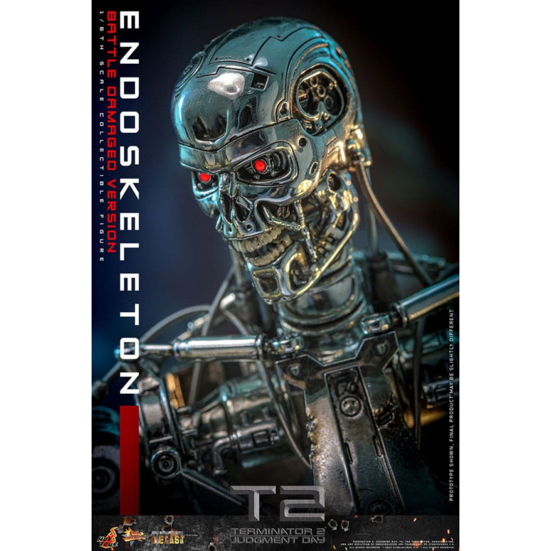 Hot Toys - Terminator 2: Judgment Day MMS 1/6 - Endoskeleton (Battle Damaged Version) Die cast MMS840D77