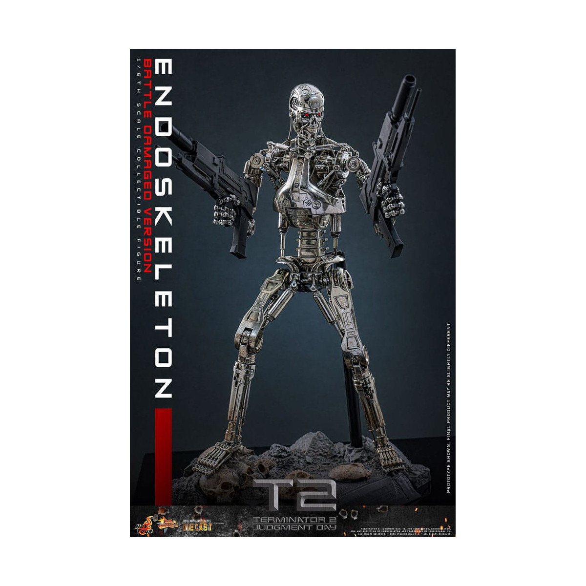 Hot Toys - Terminator 2: Judgment Day MMS 1/6 - Endoskeleton (Battle Damaged Version) Die cast MMS840D77