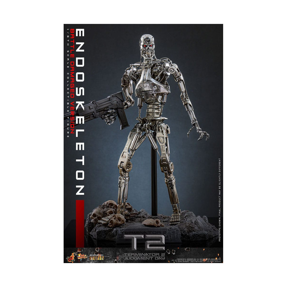 Hot Toys - Terminator 2: Judgment Day MMS 1/6 - Endoskeleton (Battle Damaged Version) Die cast MMS840D77