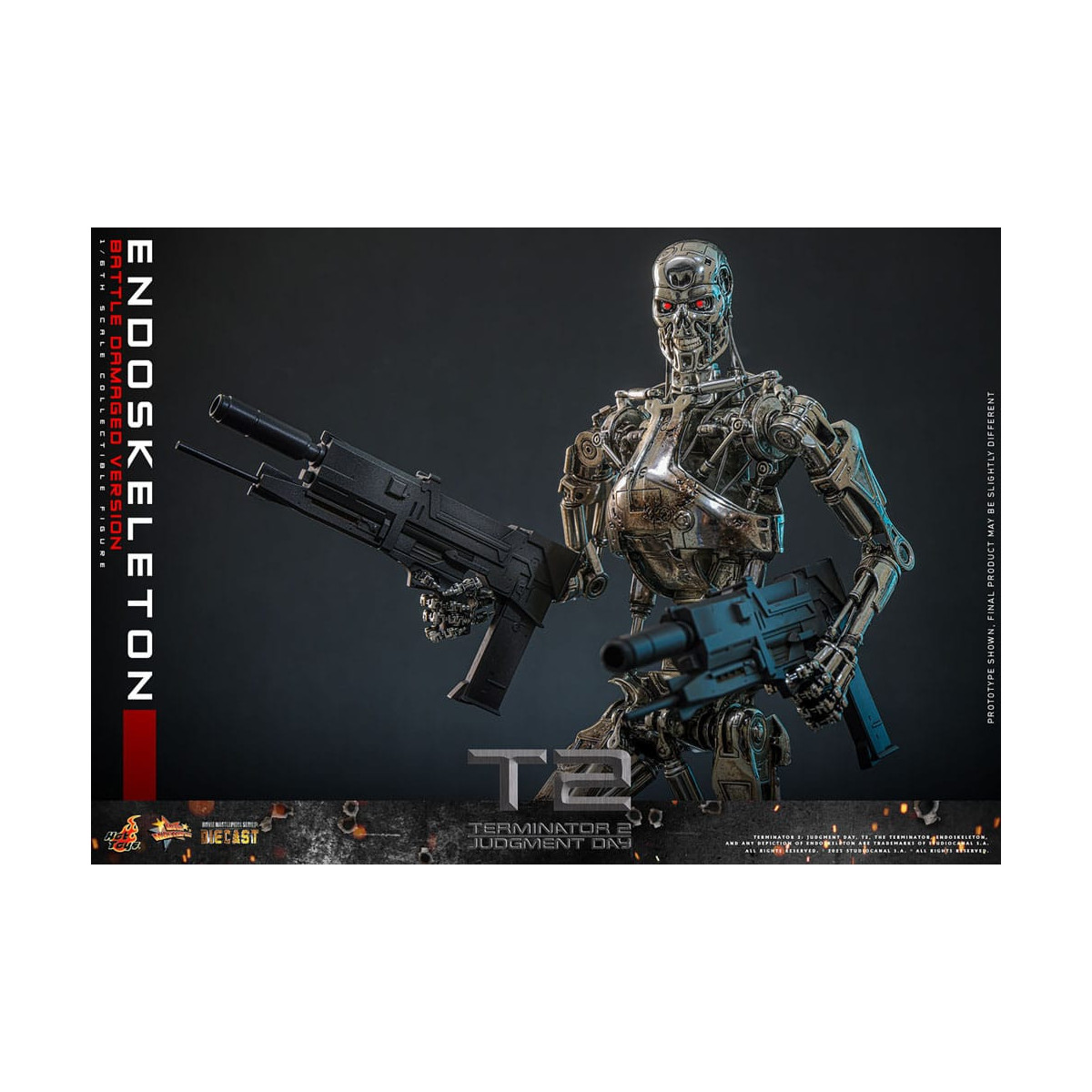 Hot Toys - Terminator 2: Judgment Day MMS 1/6 - Endoskeleton (Battle Damaged Version) Die cast MMS840D77