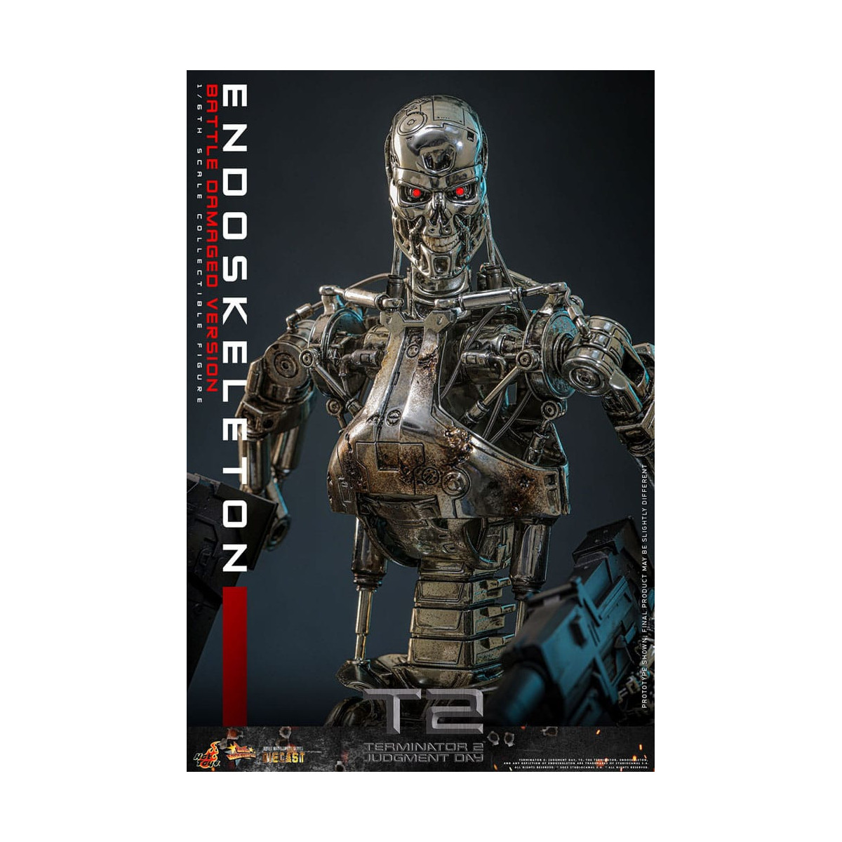 Hot Toys - Terminator 2: Judgment Day MMS 1/6 - Endoskeleton (Battle Damaged Version) Die cast MMS840D77