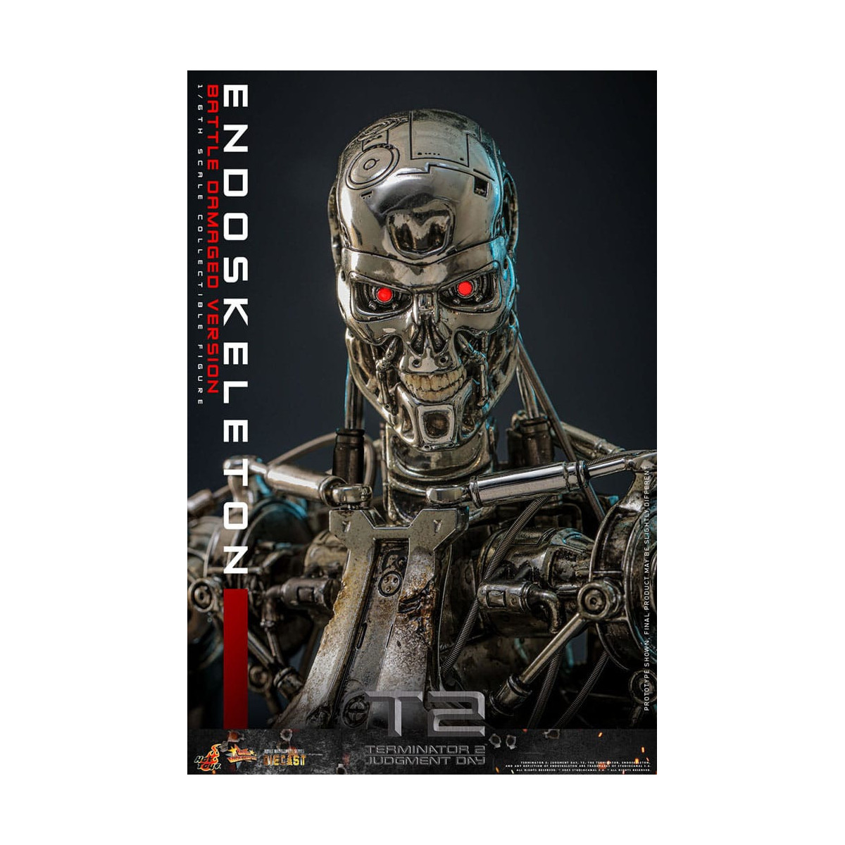 Hot Toys - Terminator 2: Judgment Day MMS 1/6 - Endoskeleton (Battle Damaged Version) Die cast MMS840D77