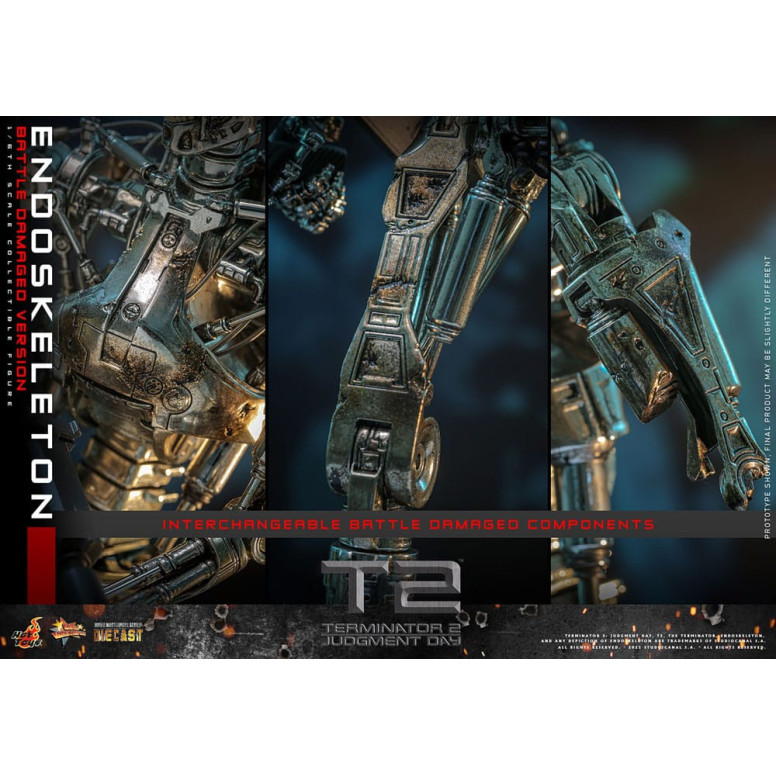 Hot Toys - Terminator 2: Judgment Day MMS 1/6 - Endoskeleton (Battle Damaged Version) Die cast MMS840D77
