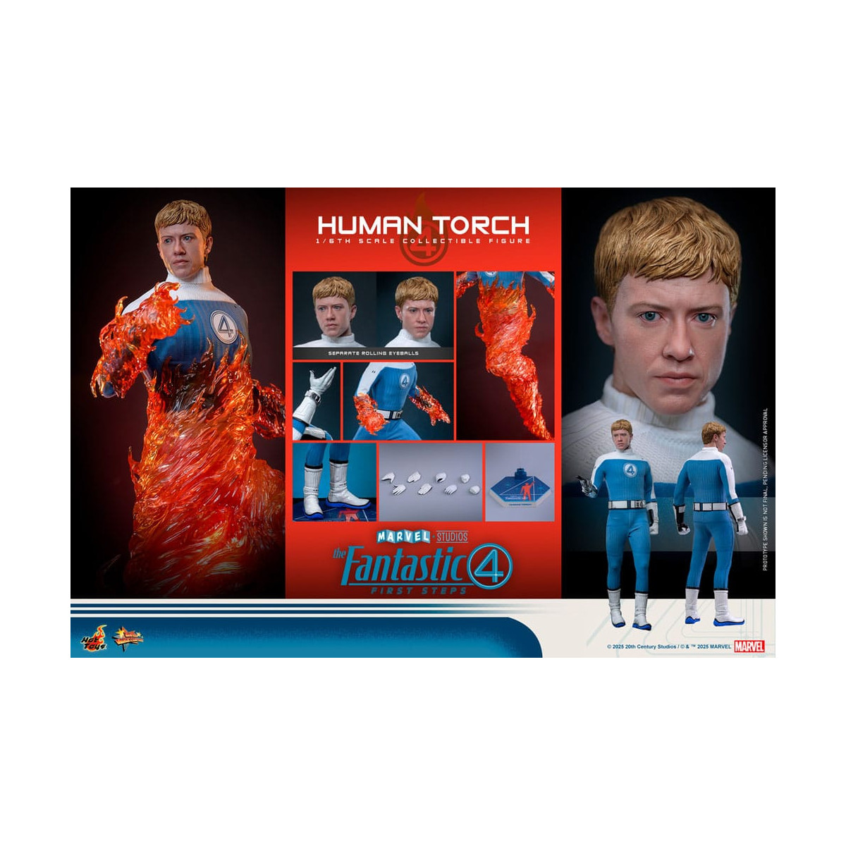 Hot Toys Marvel - Fantastic Four: First Steps - Human Torch MMS 1/6 - Johnny Storm