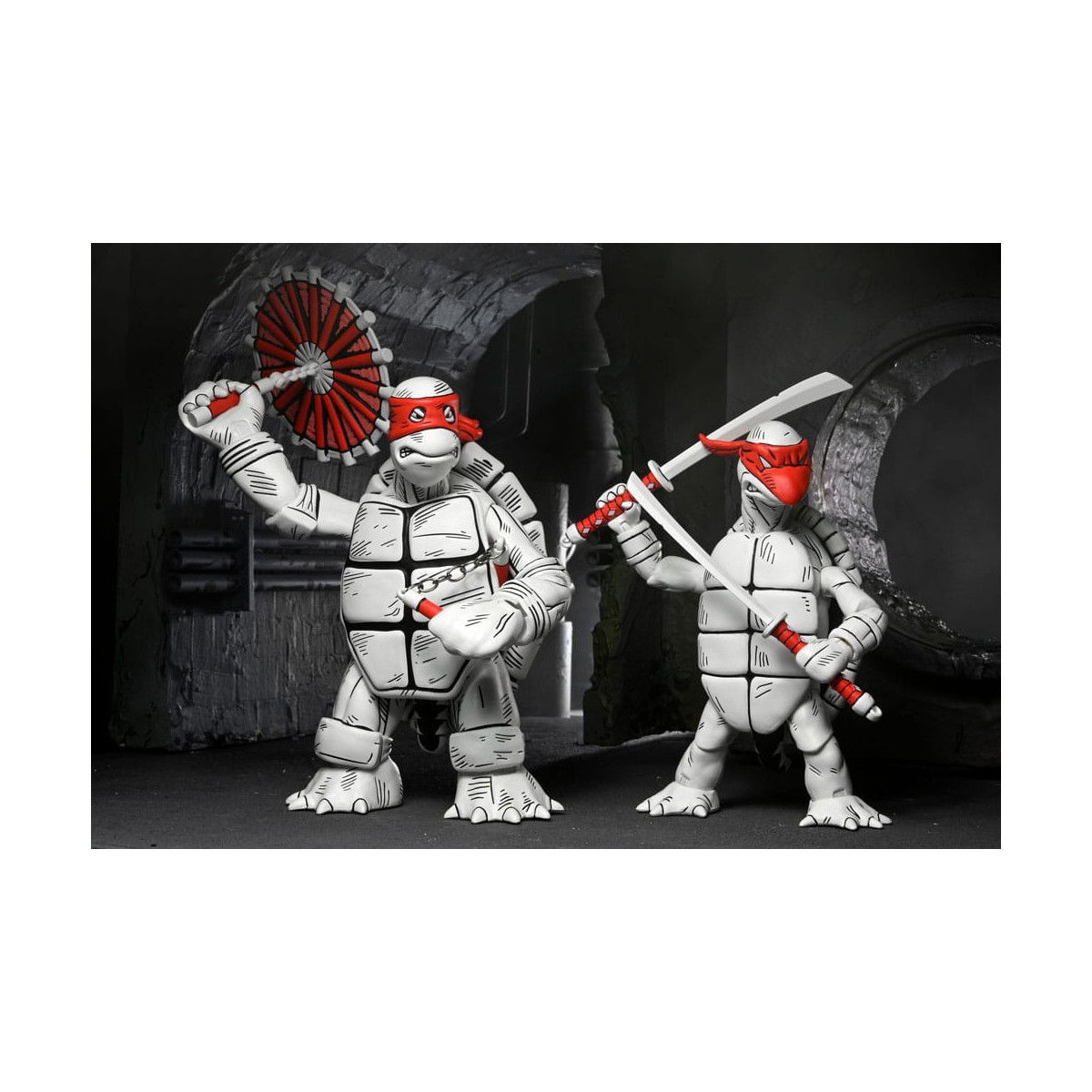NECA - Mirage Comics - Black and White First Turtles - TMNT - Teenage Mutant Ninja Turtles