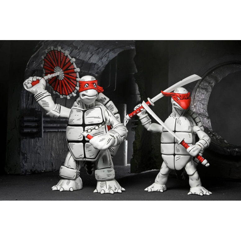NECA - Mirage Comics - Black and White First Turtles - TMNT - Teenage Mutant Ninja Turtles