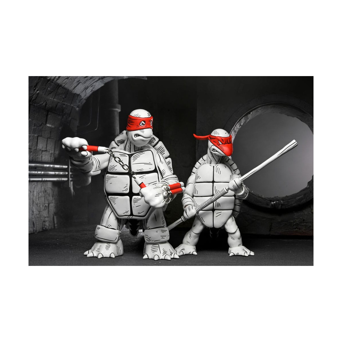 NECA - Mirage Comics - Black and White First Turtles - TMNT - Teenage Mutant Ninja Turtles