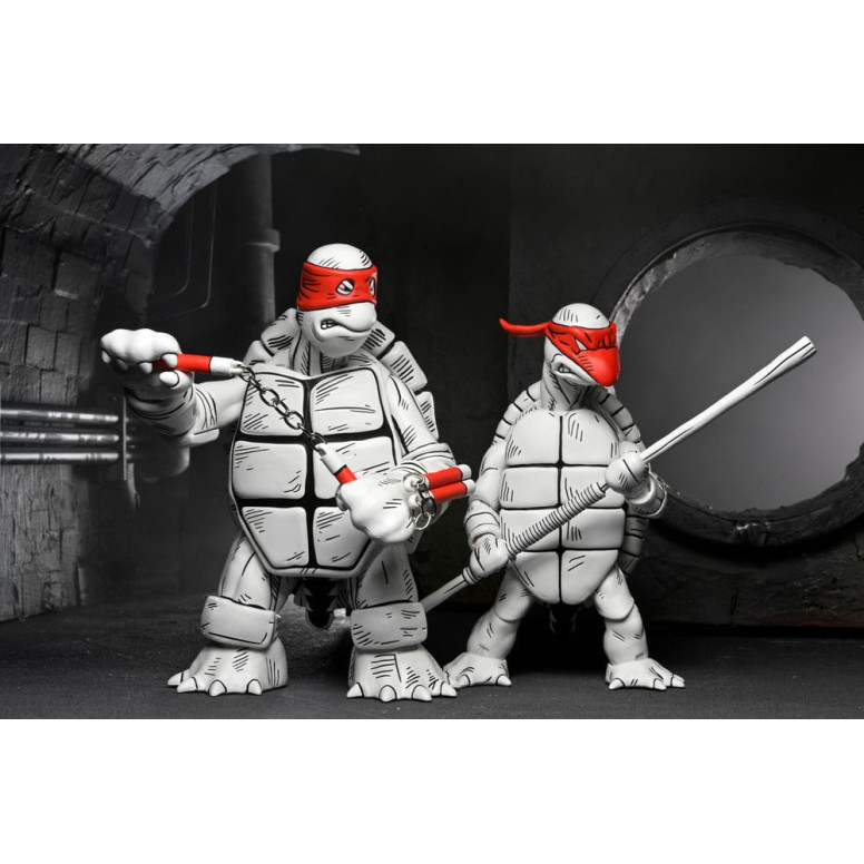 NECA - Mirage Comics - Black and White First Turtles - TMNT - Teenage Mutant Ninja Turtles