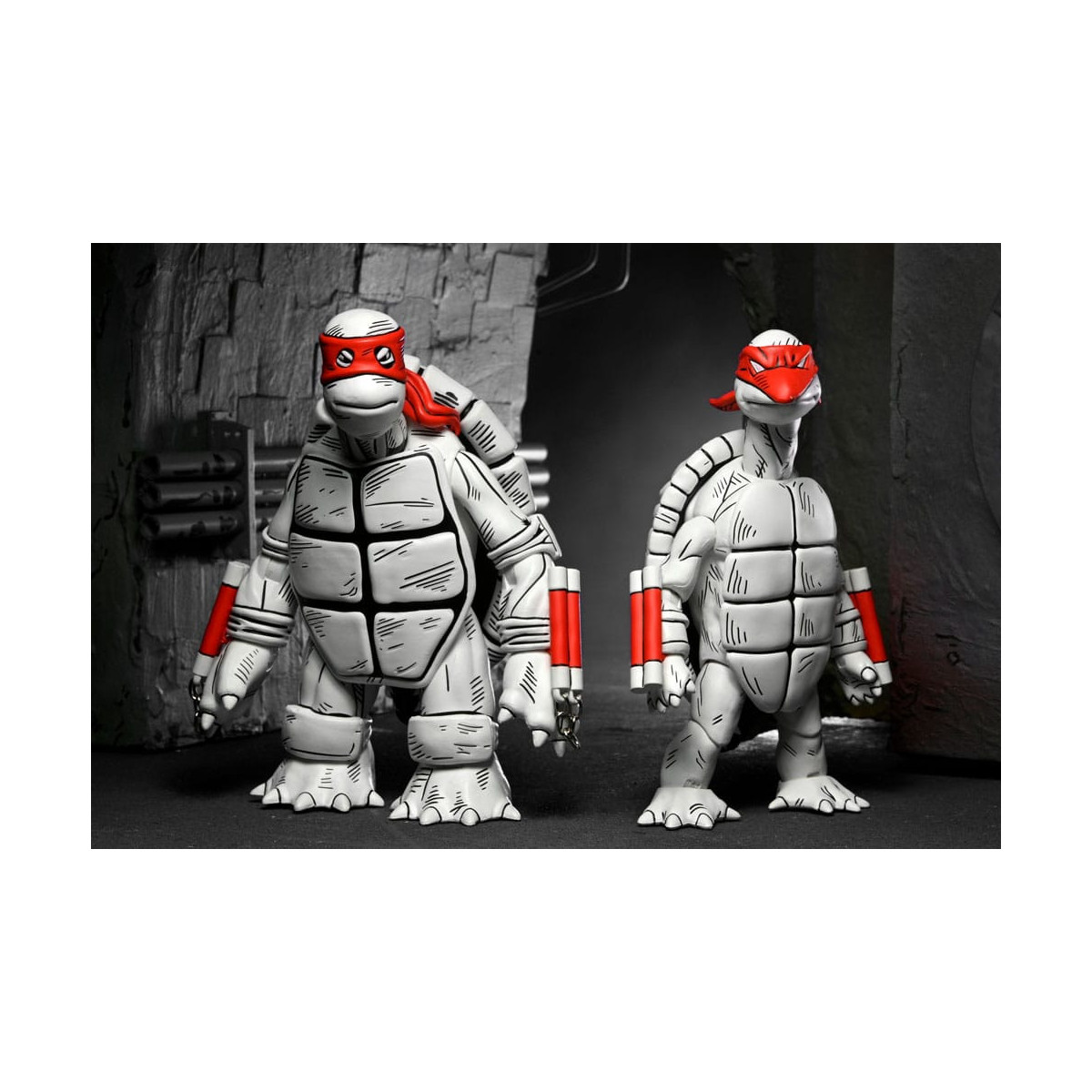 NECA - Mirage Comics - Black and White First Turtles - TMNT - Teenage Mutant Ninja Turtles
