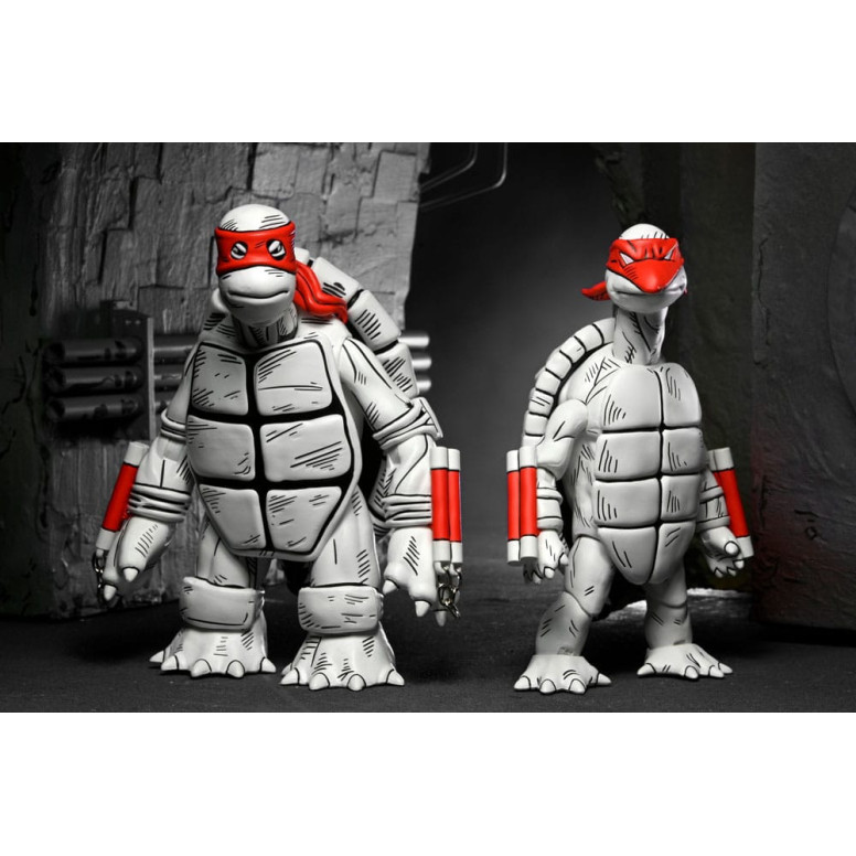 NECA - Mirage Comics - Black and White First Turtles - TMNT - Teenage Mutant Ninja Turtles