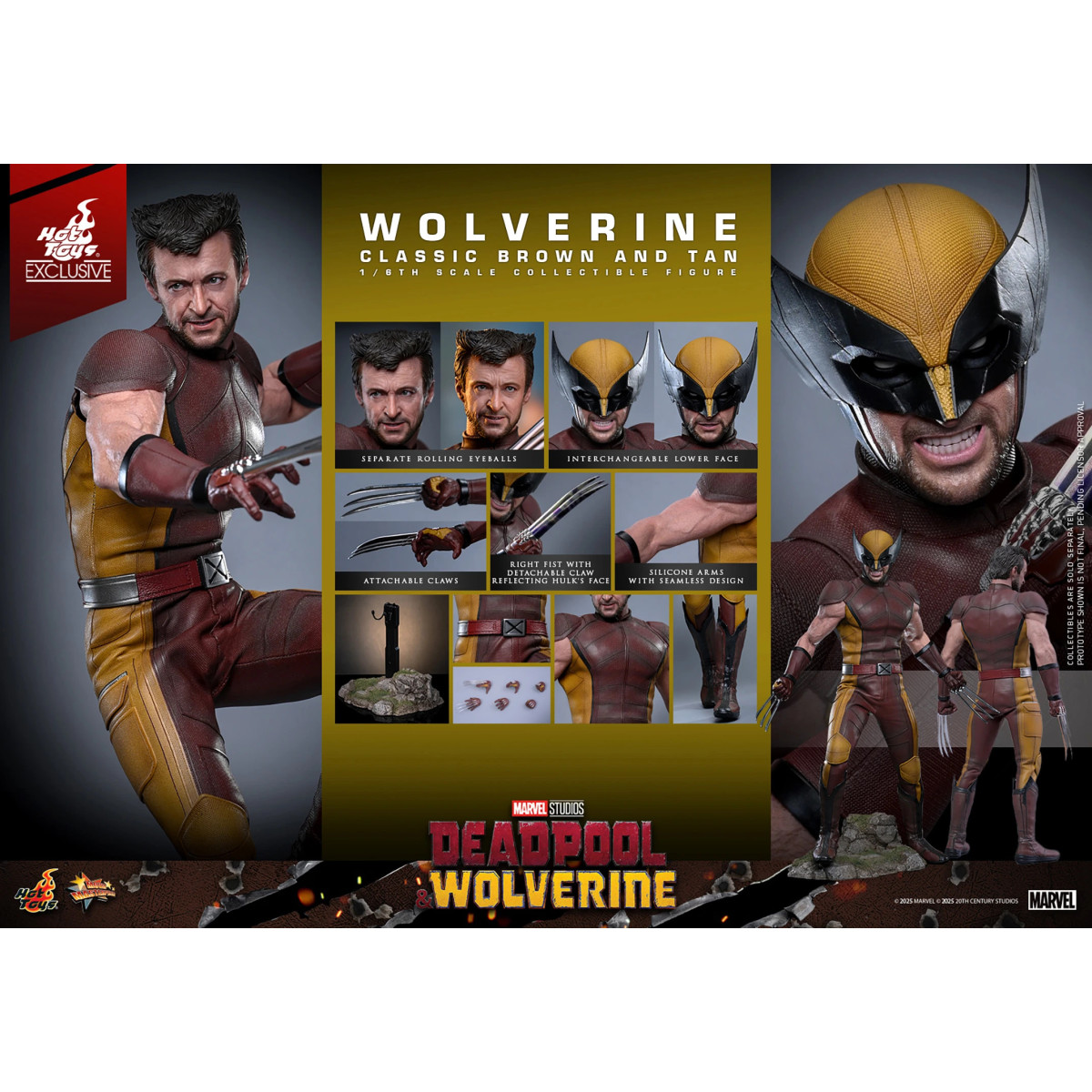 Hot Toys Marvel Deadpool & Wolverine - Wolverine (Classic Brown and Tan) MMS 1/6 Exclusive Edition