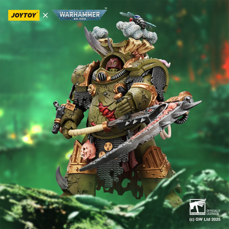 Joytoy - Death Guard - Deathshroud Terminator 1 with Manreaper and Plaguespurter Gauntlets 1/18 - Warhammer 40k