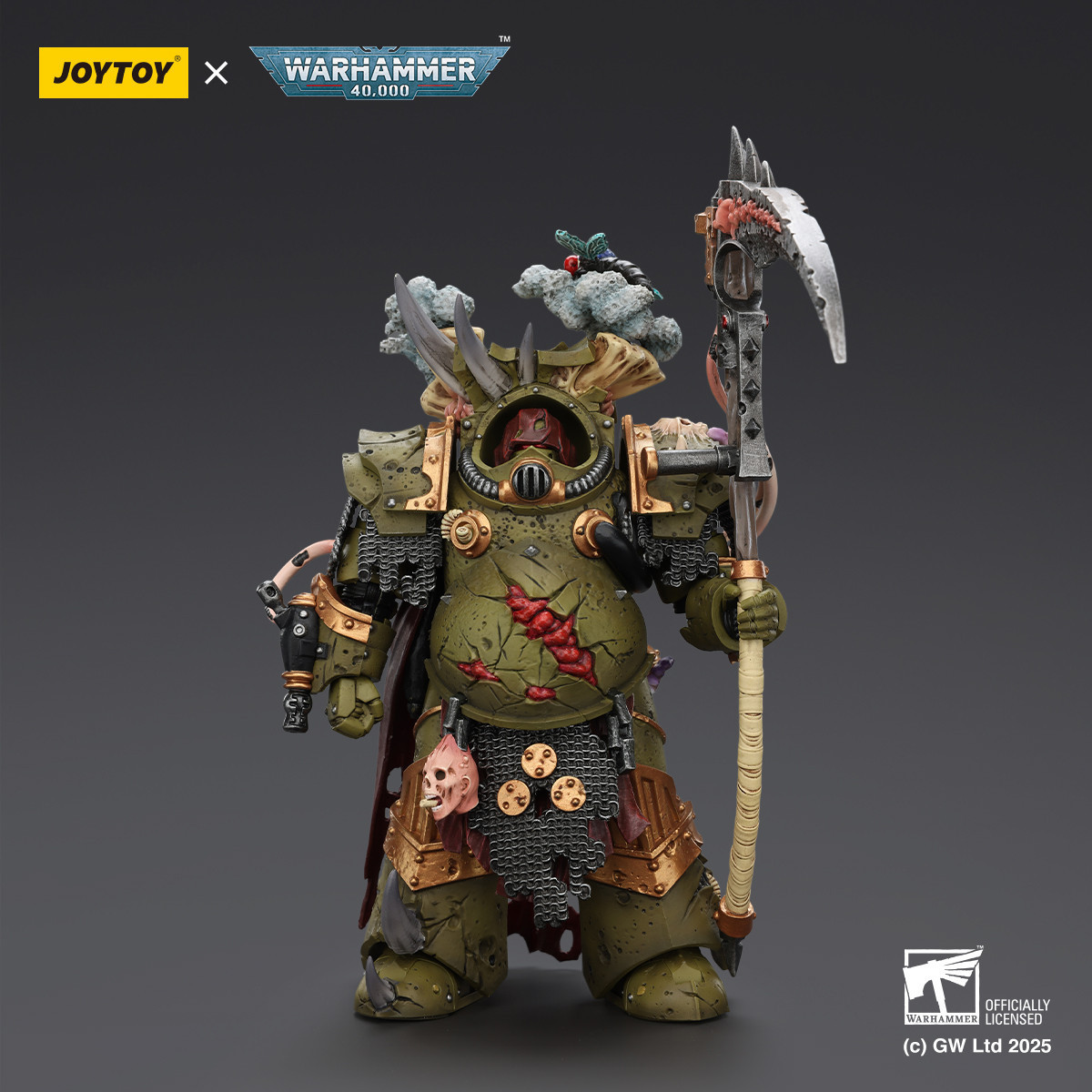 Joytoy - Death Guard - Deathshroud Terminator 1 with Manreaper and Plaguespurter Gauntlets 1/18 - Warhammer 40k