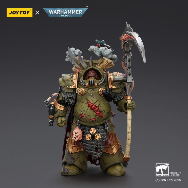 Joytoy - Death Guard - Deathshroud Terminator 1 with Manreaper and Plaguespurter Gauntlets 1/18 - Warhammer 40k