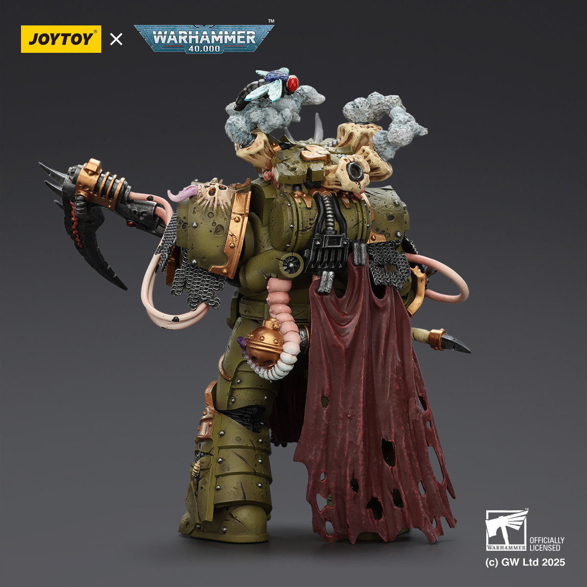 Joytoy - Death Guard - Deathshroud Terminator 1 with Manreaper and Plaguespurter Gauntlets 1/18 - Warhammer 40k