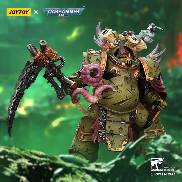 Joytoy - Death Guard - Deathshroud Terminator 2 with Manreaper and Plaguespurter Gauntlets 1/18 - Warhammer 40k