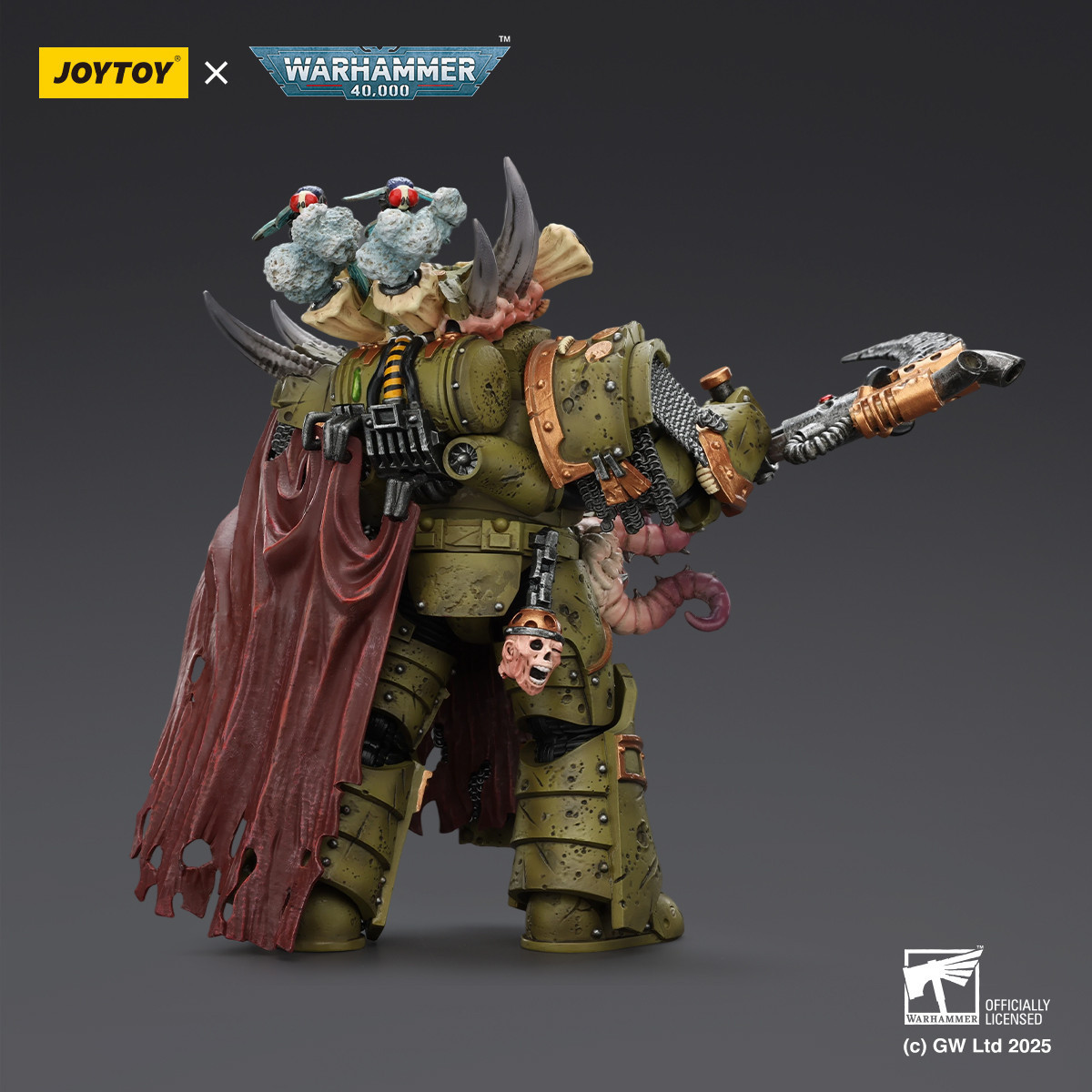 Joytoy - Death Guard - Deathshroud Terminator 2 with Manreaper and Plaguespurter Gauntlets 1/18 - Warhammer 40k