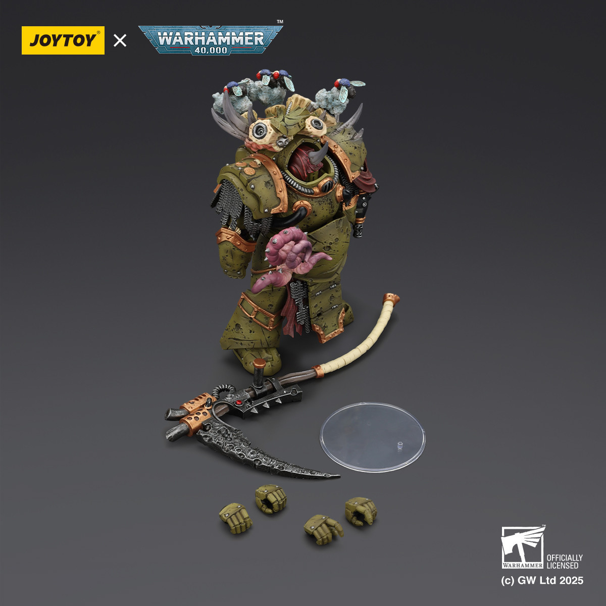 Joytoy - Death Guard - Deathshroud Terminator 2 with Manreaper and Plaguespurter Gauntlets 1/18 - Warhammer 40k
