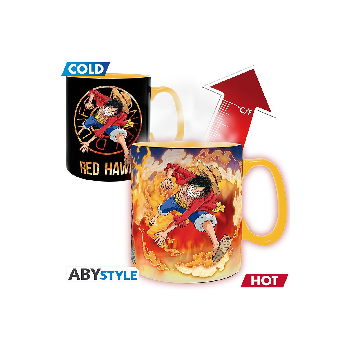 ABYstyle - One Piece - Thermo-reactive Mug 460 ml - Luffy & Sabo