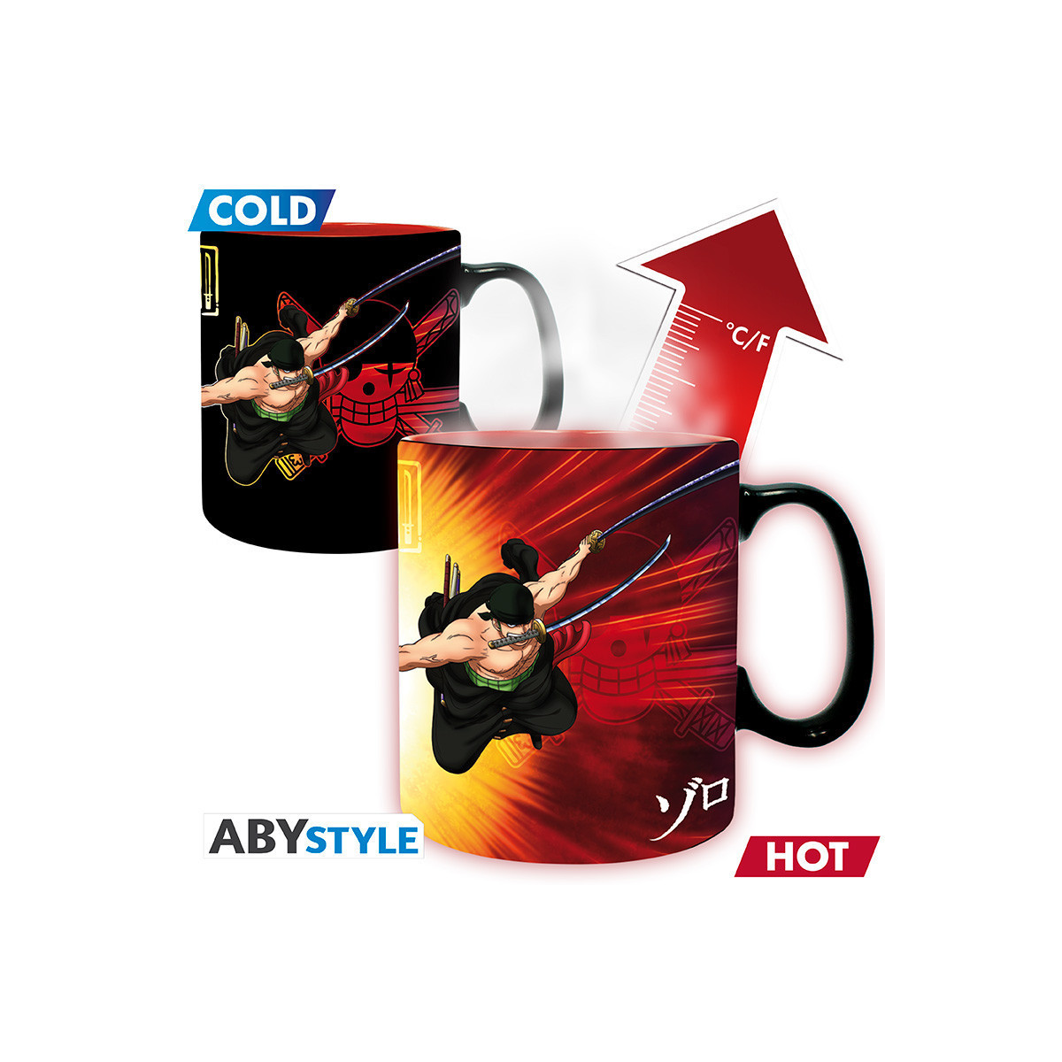 ABYstyle - One Piece - Thermo-reactive Mug 460 ml - Zoro & Sanji