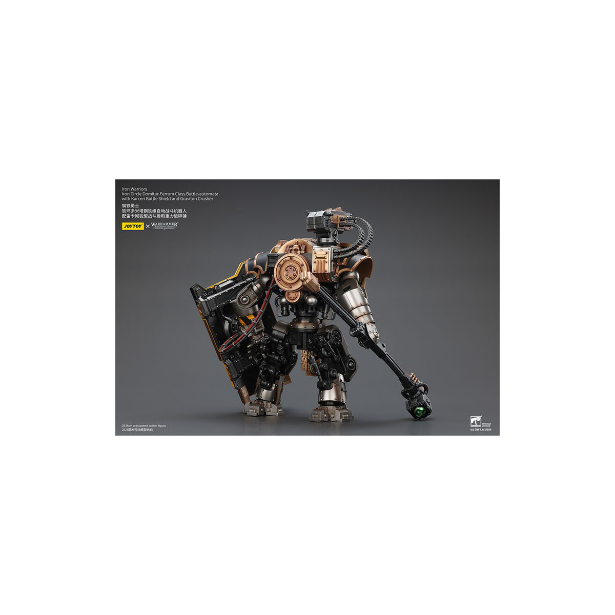 Joytoy - Iron Warriors Iron Circle Domitar-Ferrum Class Battle-automata with Karceri Battle Shield and Graviton Crusher 1/18