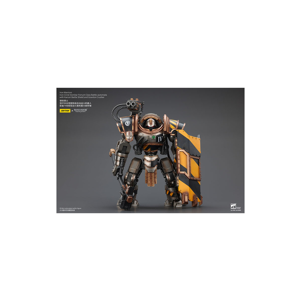 Joytoy - Iron Warriors Iron Circle Domitar-Ferrum Class Battle-automata with Karceri Battle Shield and Graviton Crusher 1/18
