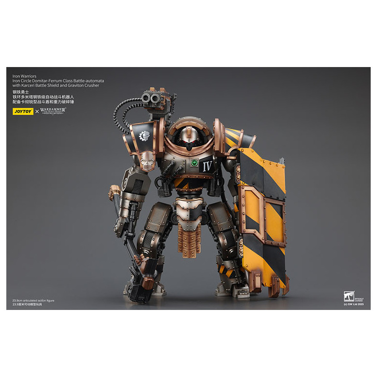 Joytoy - Iron Warriors Iron Circle Domitar-Ferrum Class Battle-automata with Karceri Battle Shield and Graviton Crusher 1/18