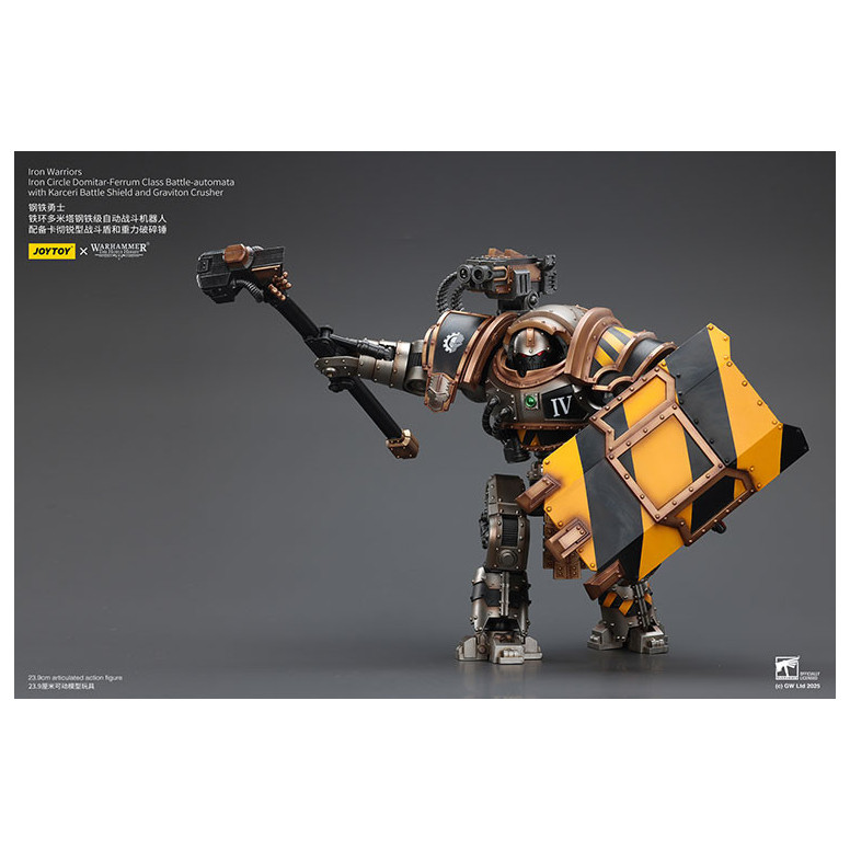 Joytoy - Iron Warriors Iron Circle Domitar-Ferrum Class Battle-automata with Karceri Battle Shield and Graviton Crusher 1/18