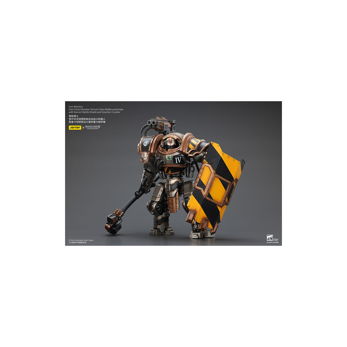 Joytoy - Iron Warriors Iron Circle Domitar-Ferrum Class Battle-automata with Karceri Battle Shield and Graviton Crusher 1/18