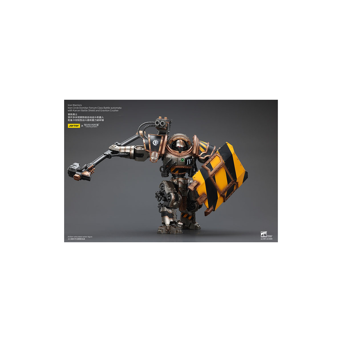 Joytoy - Iron Warriors Iron Circle Domitar-Ferrum Class Battle-automata with Karceri Battle Shield and Graviton Crusher 1/18
