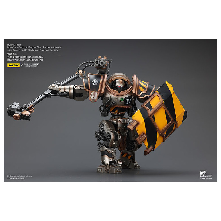 Joytoy - Iron Warriors Iron Circle Domitar-Ferrum Class Battle-automata with Karceri Battle Shield and Graviton Crusher 1/18