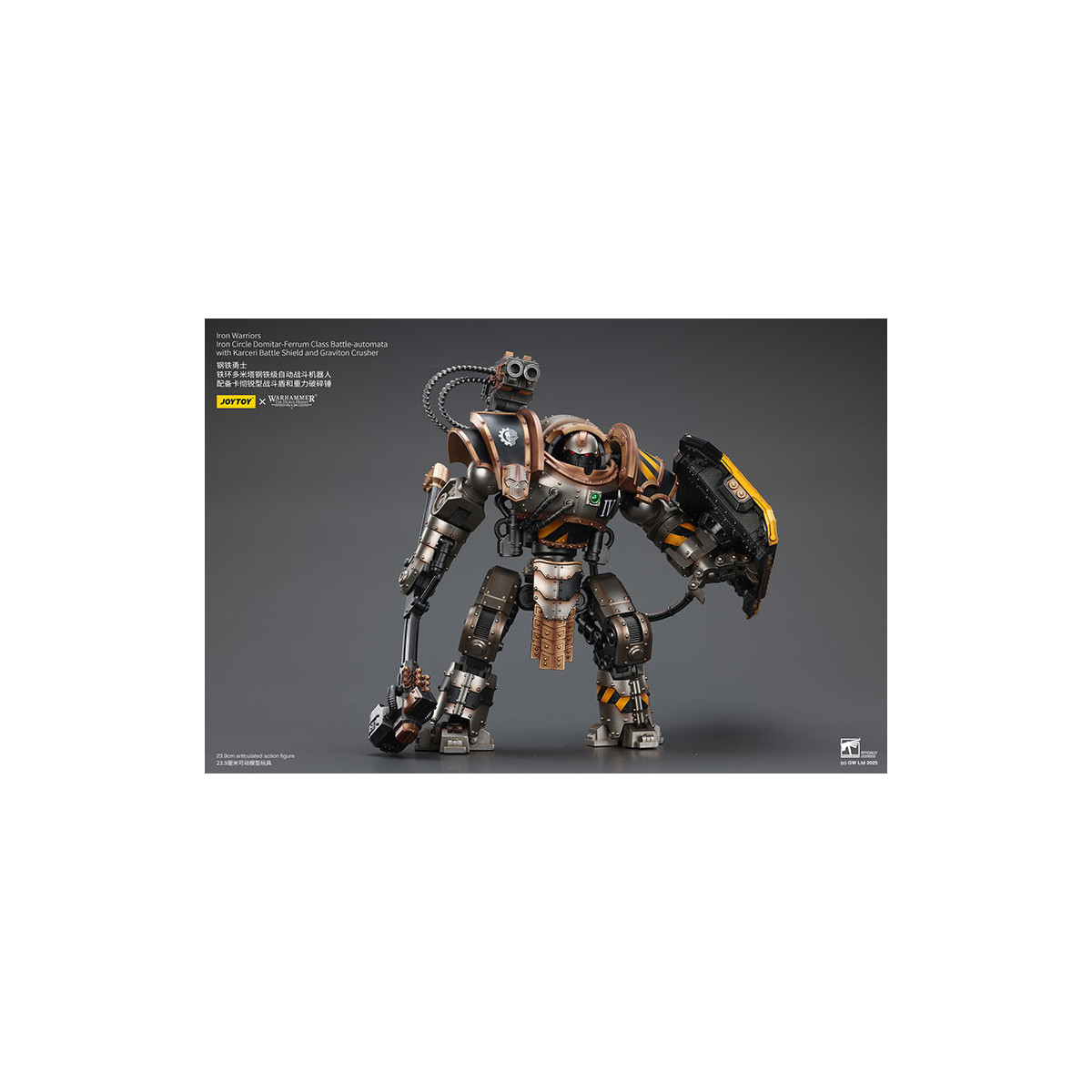 Joytoy - Iron Warriors Iron Circle Domitar-Ferrum Class Battle-automata with Karceri Battle Shield and Graviton Crusher 1/18