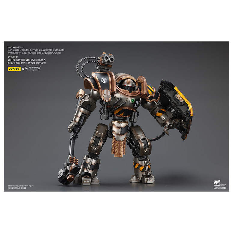 Joytoy - Iron Warriors Iron Circle Domitar-Ferrum Class Battle-automata with Karceri Battle Shield and Graviton Crusher 1/18