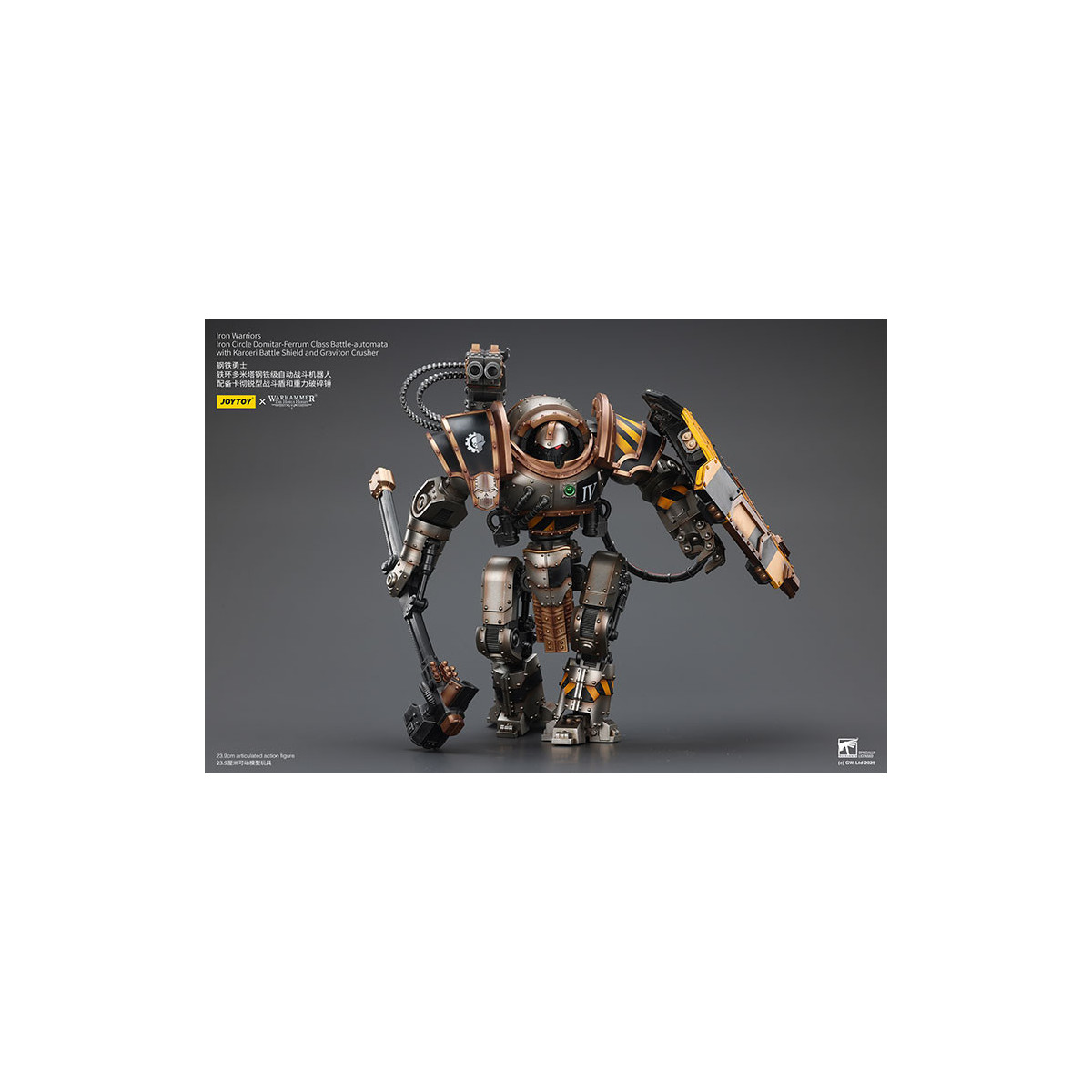 Joytoy - Iron Warriors Iron Circle Domitar-Ferrum Class Battle-automata with Karceri Battle Shield and Graviton Crusher 1/18