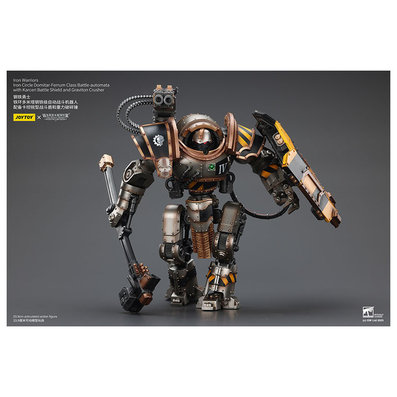 Joytoy - Iron Warriors Iron Circle Domitar-Ferrum Class Battle-automata with Karceri Battle Shield and Graviton Crusher 1/18