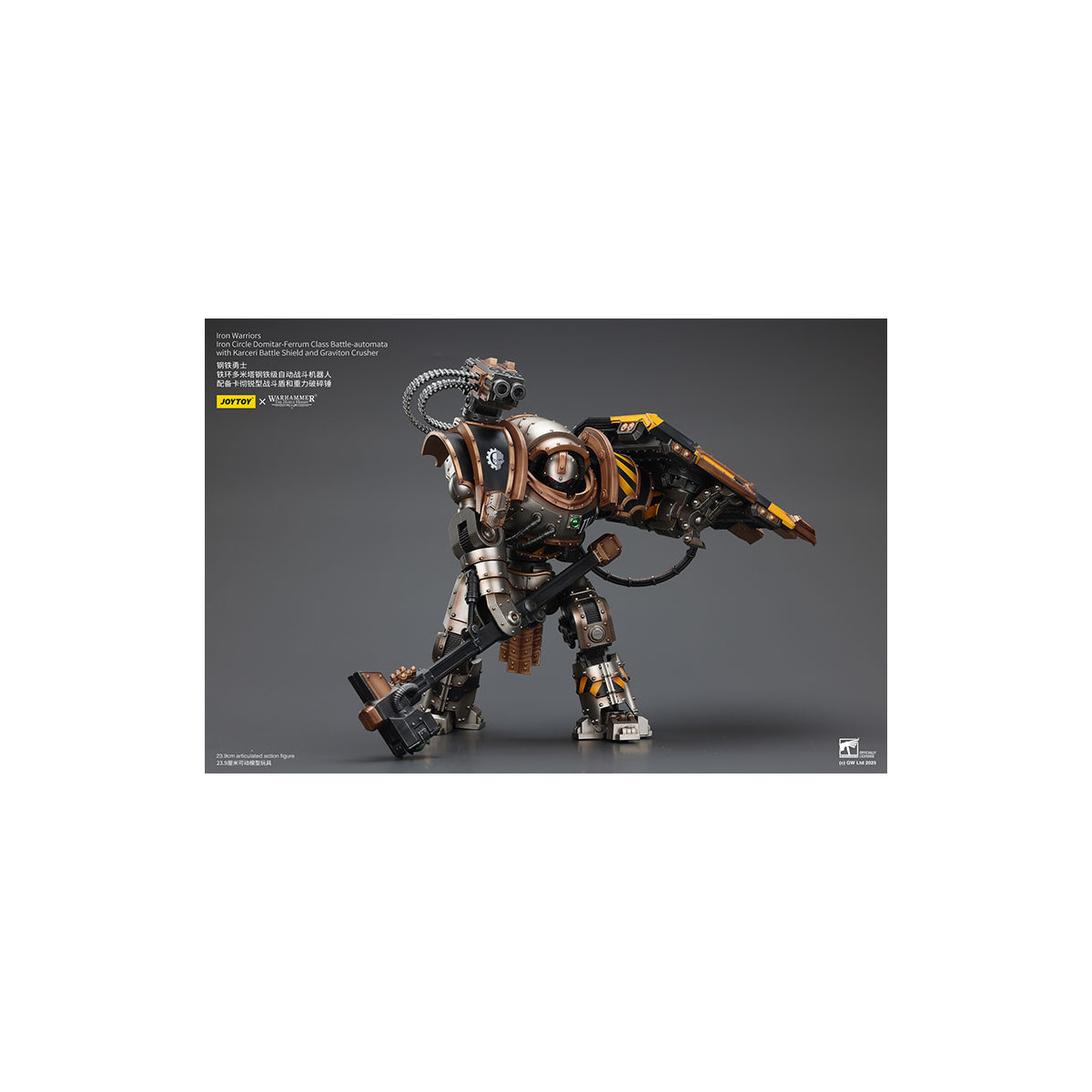 Joytoy - Iron Warriors Iron Circle Domitar-Ferrum Class Battle-automata with Karceri Battle Shield and Graviton Crusher 1/18