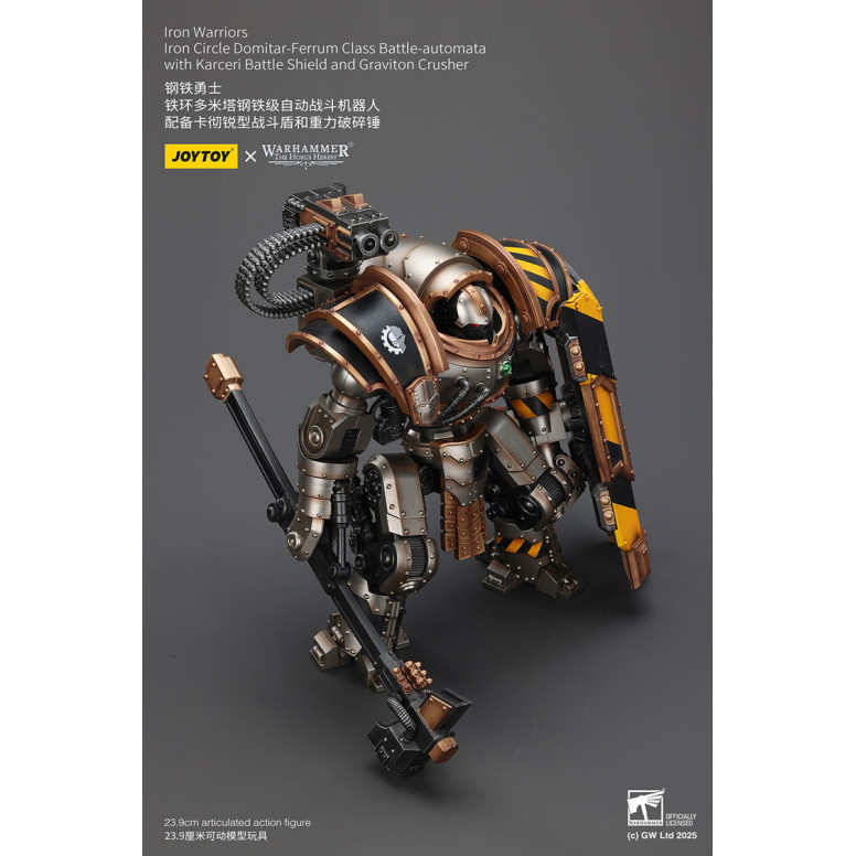 Joytoy - Iron Warriors Iron Circle Domitar-Ferrum Class Battle-automata with Karceri Battle Shield and Graviton Crusher 1/18