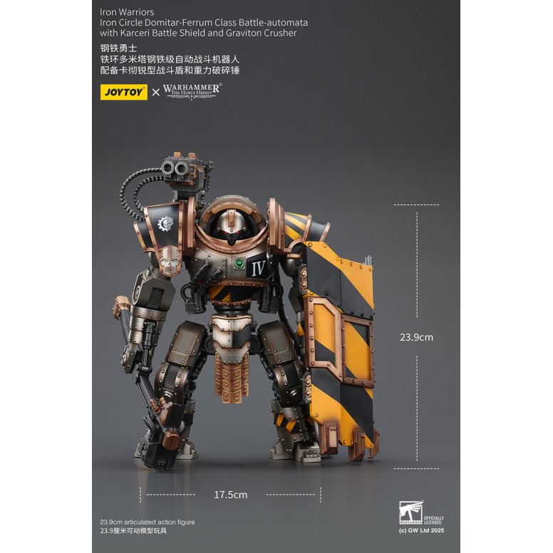 Joytoy - Iron Warriors Iron Circle Domitar-Ferrum Class Battle-automata with Karceri Battle Shield and Graviton Crusher 1/18