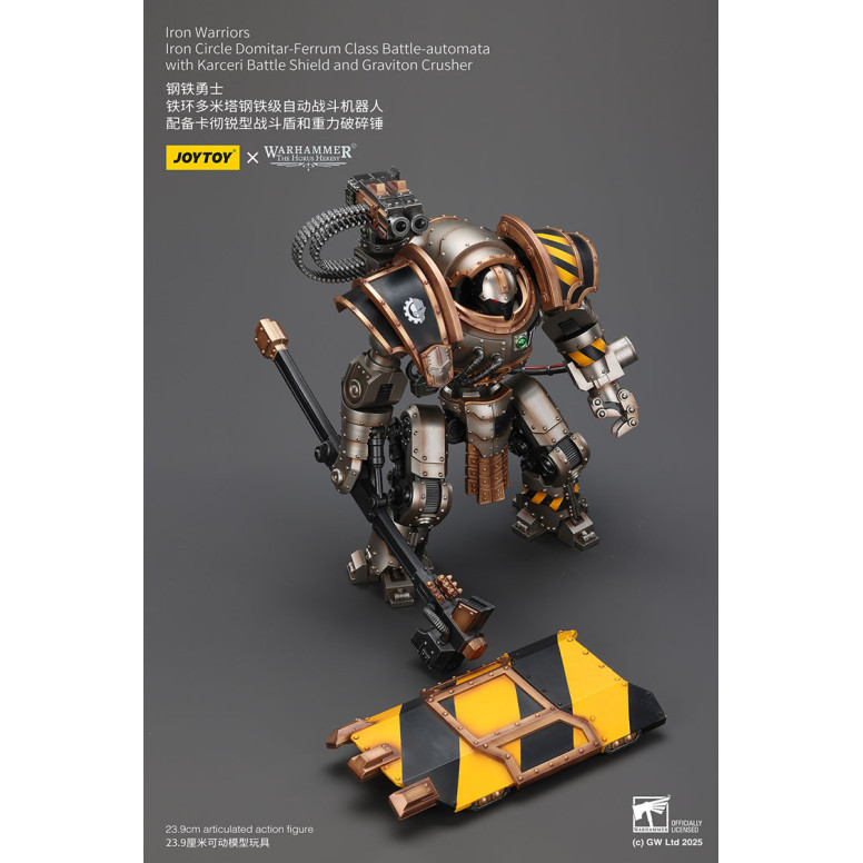 Joytoy - Iron Warriors Iron Circle Domitar-Ferrum Class Battle-automata with Karceri Battle Shield and Graviton Crusher 1/18