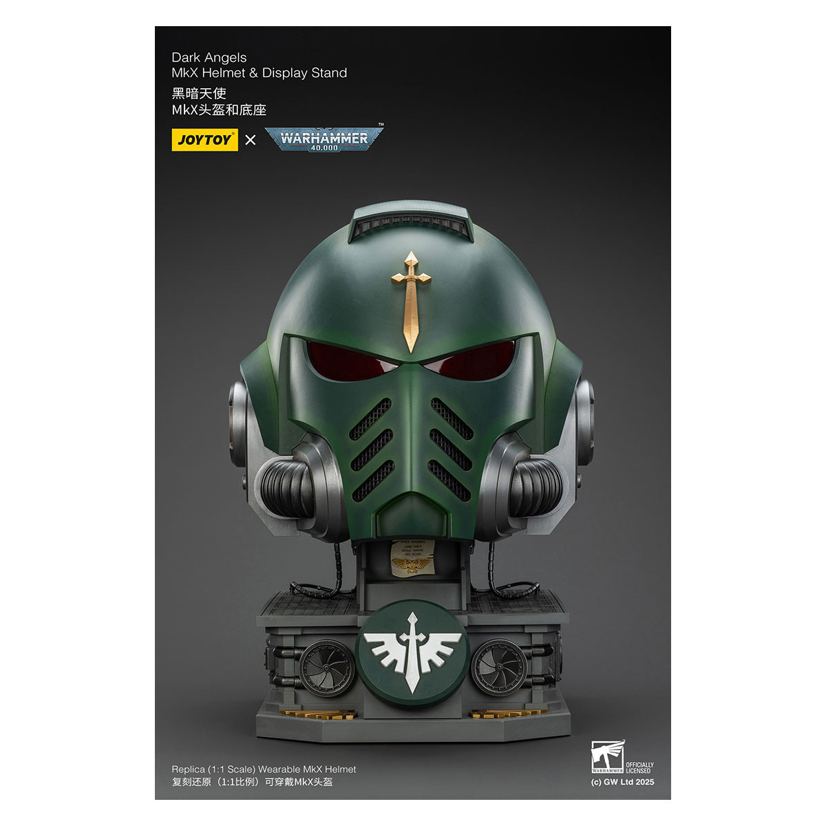 JoyToy - Warhammer 40000 - Dark Angels MkX Helmet & Display Stand 1/1